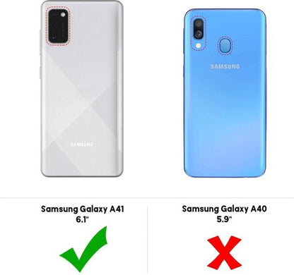 Samsung Galaxy A41 Hoesje - Rood - Siliconen Ring Kickstand Back Cover