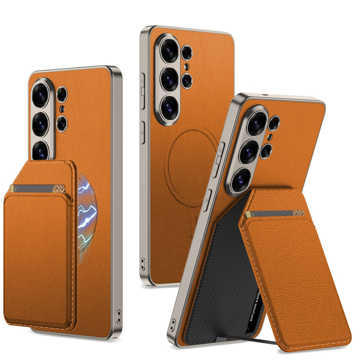 Samsung Galaxy S26 Ultra Hoesje - Oranje - New Design Kickstand Wallet MagSafe Back Cover