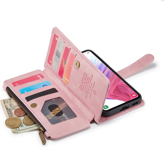Samsung Galaxy A53 5G Hoesje - Pale Pink - Luxe Bookcase met Rits