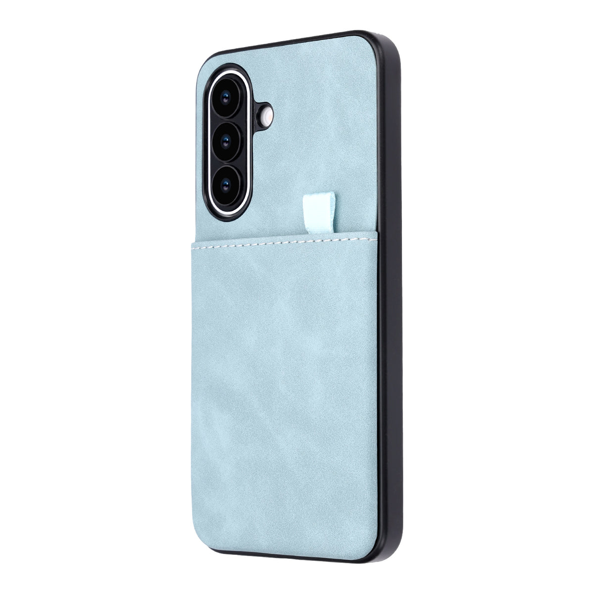 Samsung Galaxy A27 Hoesje - Aqua Blue - Kunstleren Back Cover met Pull-Tab Pasjeshouder