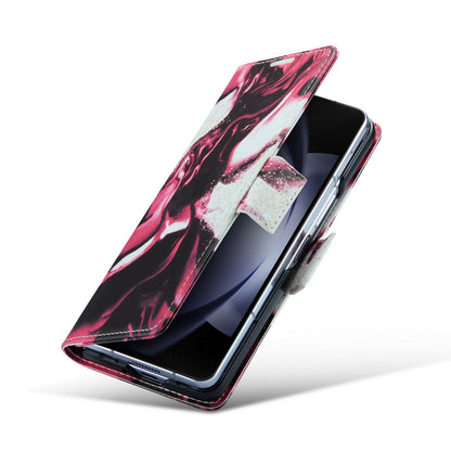 Samsung Galaxy Z Fold 5 Hoesje - Red Rhodonite - Marmer Bookcase