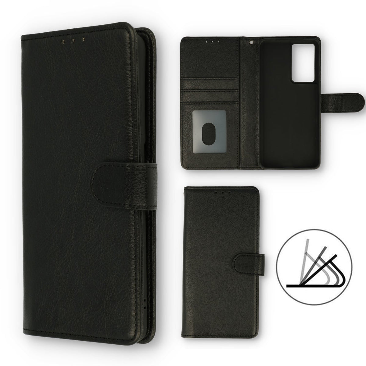 Apple iPhone SE (2022) Case - Black - Luxury Wallet Case