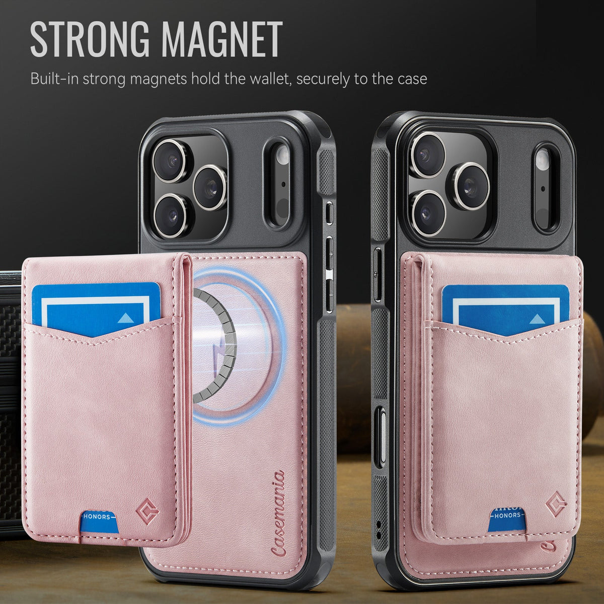 Apple iPhone 18 Pro Hoesje - Pale Pink - Luxe Kunstleren MagSafe Back Cover met Pasjeshouder