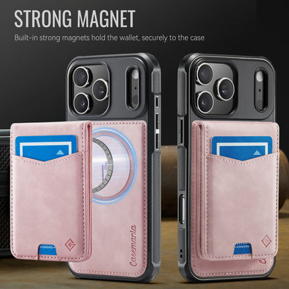 Coque Apple iPhone 18 Pro Max - Rose Pâle - Étui arrière MagSafe en similicuir de luxe avec porte-cartes