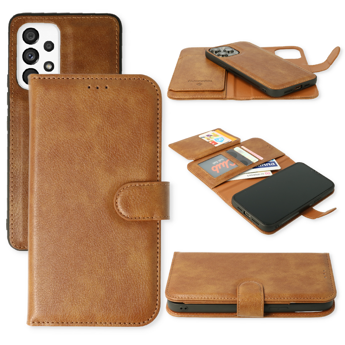 Samsung Galaxy A53 Hoesje - Bruin - 2 in 1 Bookcase met 10 Kaart Vakken