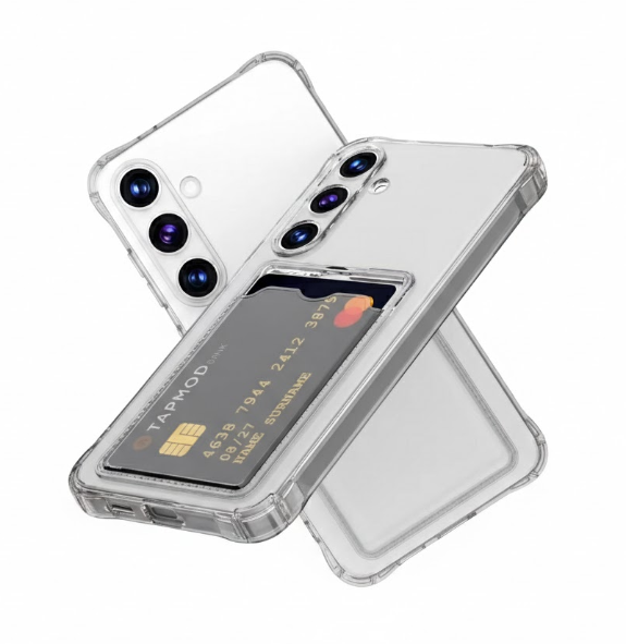 Samsung Galaxy S26 Plus Hoesje - Transparant - Siliconen Back Cover met Pasjeshouder