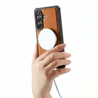 Samsung Galaxy A35 Hoesje - Sienna Brown - Kunstlederen Back Cover