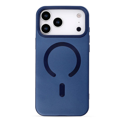 Apple iPhone 17 Pro Hoesje - Donker Blauw - Matte Siliconen MagSafe Back Cover