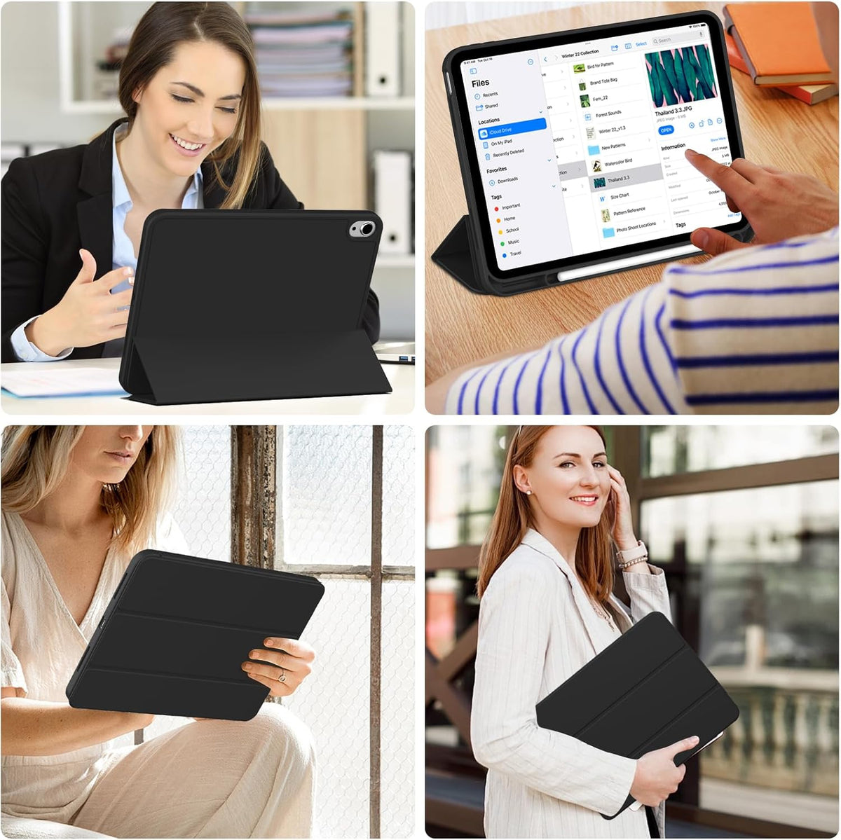 iPad A16 Tablethoes - Zwart - Pen Slot Smart Cover
