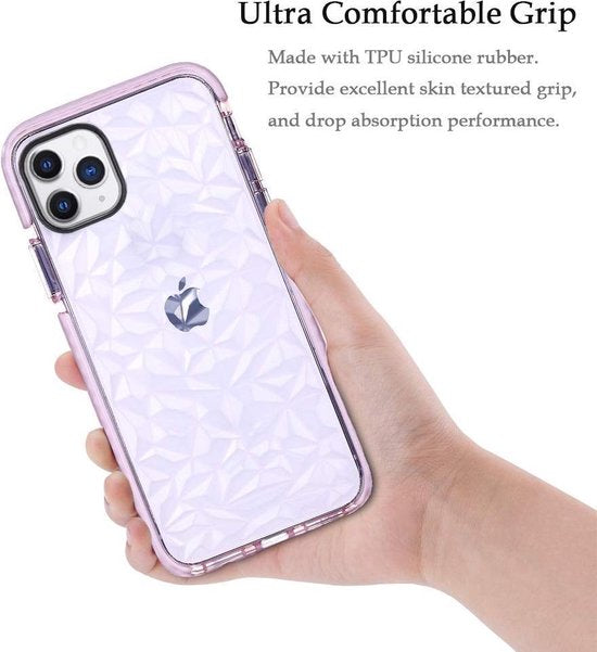 Apple iPhone 11 Pro Hoesje - Roze - Diamant Glitter Back Cover