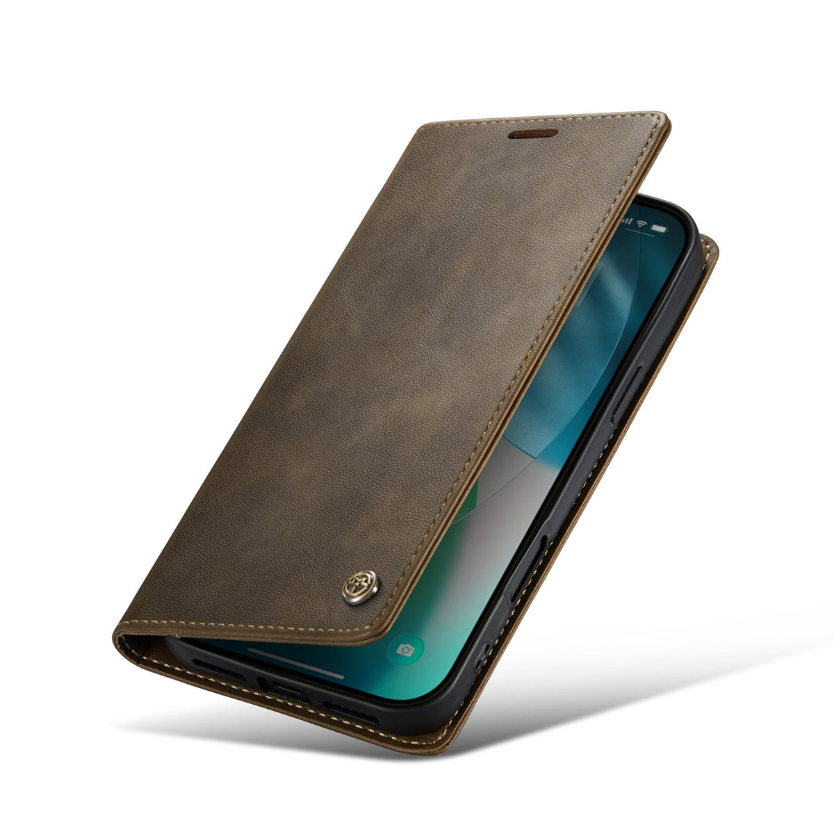 Apple iPhone 17 Pro Max Hoesje - Cedar Brown - Kunstleer Portemonnee Bookcase