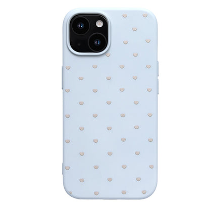 Apple iPhone 12 Hoesje - Blauw - Hartjes Back Cover