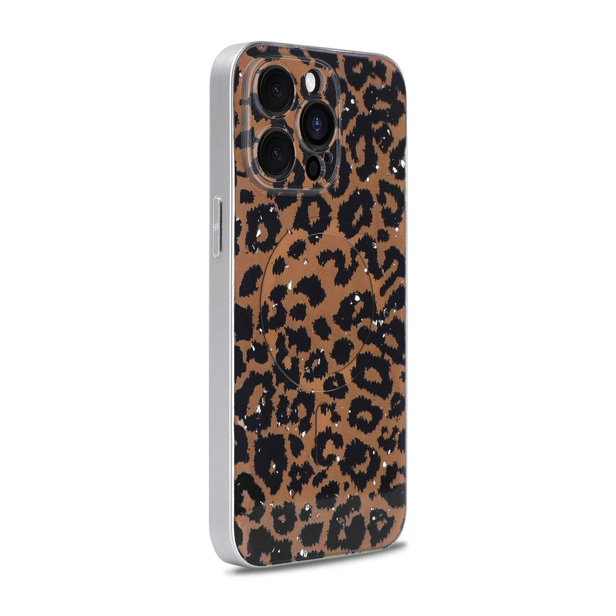 Apple iPhone 15 Pro Hoesje - Orange - Glitter MagSafe Back Cover