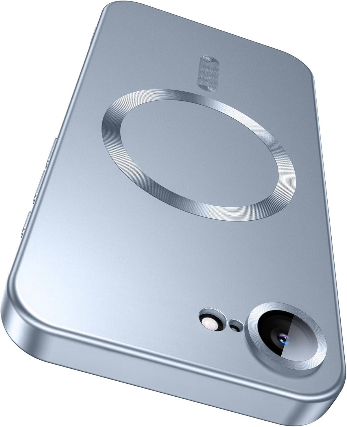 iPhone 16e Hoesje - Blauw - Matte Siliconen MagSafe Back Cover