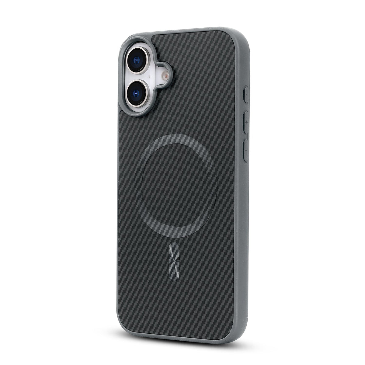 Apple iPhone 16 Plus Hoesje - Grijs - Carbon MagSafe Back Cover