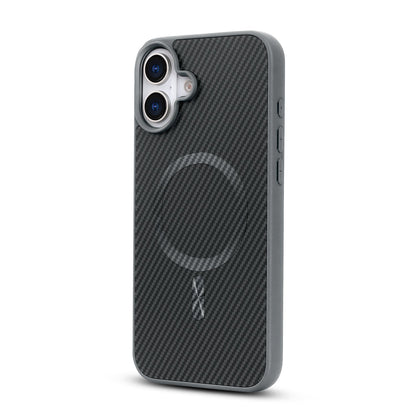 Apple iPhone 16 Plus Hoesje - Grijs - Carbon MagSafe Back Cover