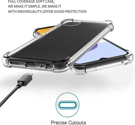 Samsung Galaxy A22 5G Hoesje - Transparant - Anti-Shock Back Cover