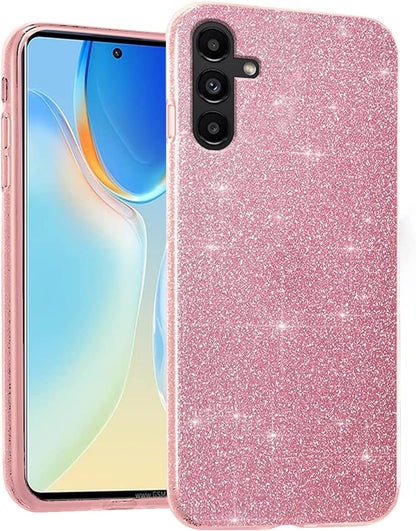 Samsung Galaxy A34 5G Hoesje - Roze - Glitter Back Cover