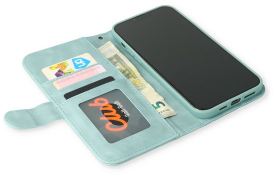 Samsung Galaxy S23 Plus Hülle - Aqua Blue - Luxus-Bookcase mit Reißverschluss