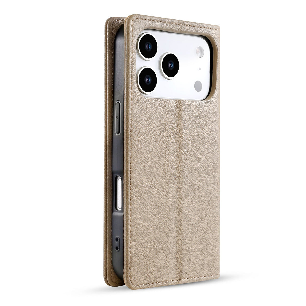Apple iPhone 18 Pro Max Hoesje - Soft Beige - Dunne Leather-look Back Cover