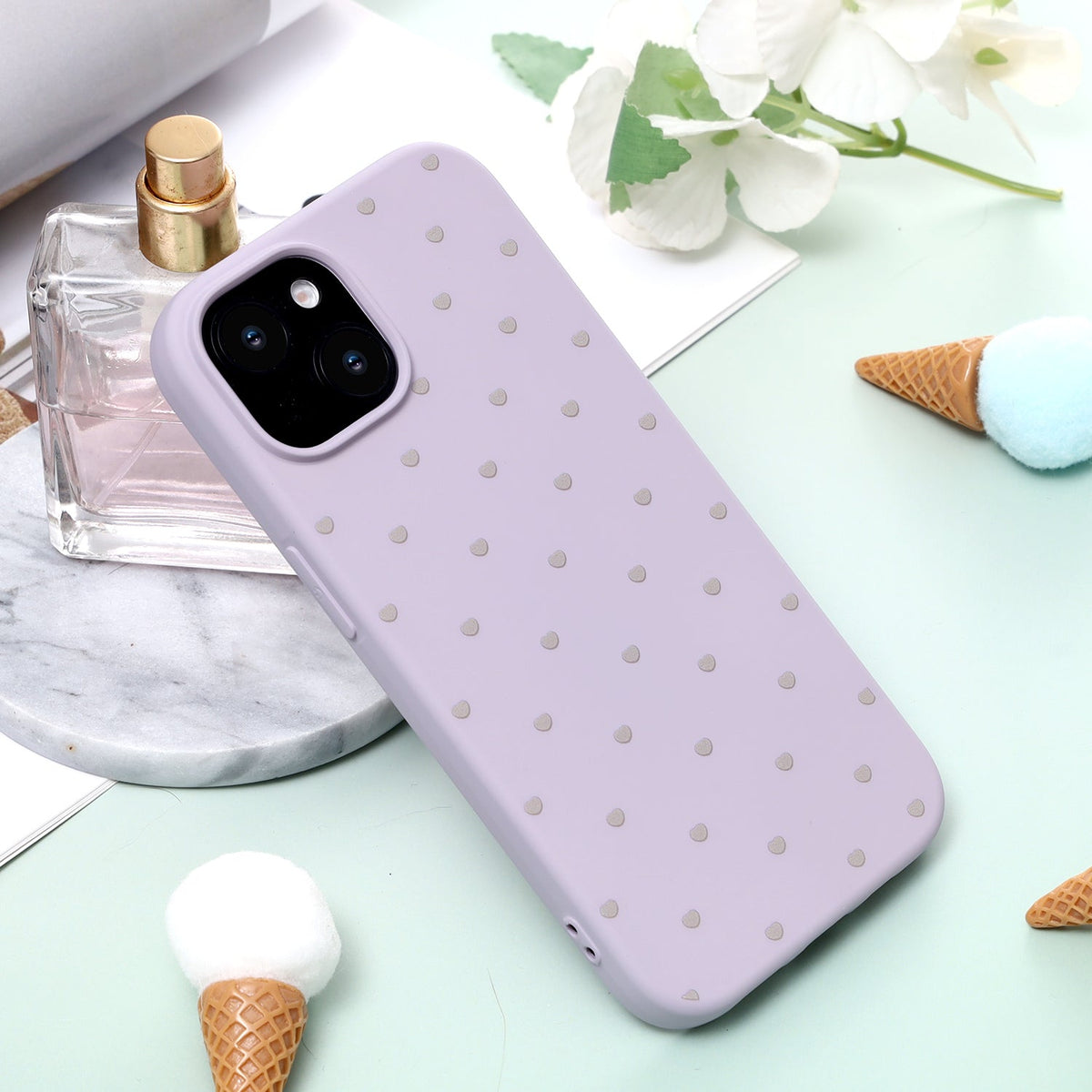 iPhone 13 Mini Case - Purple - Hearts Back Cover