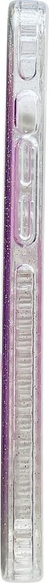 Apple iPhone 14 Hoesje - Paars - Glitter Back Cover