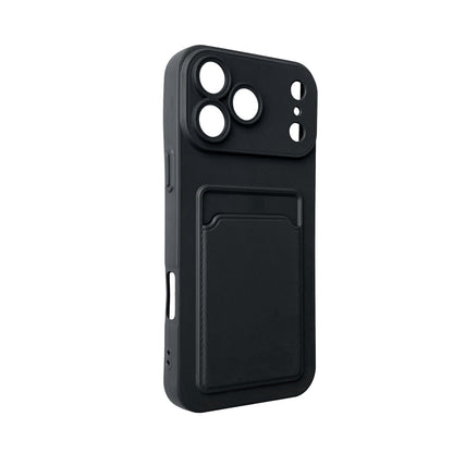 Apple iPhone 18 Pro Hoesje - Zwart met Kaarthouder - Siliconen Back Cover met Pasjeshouder