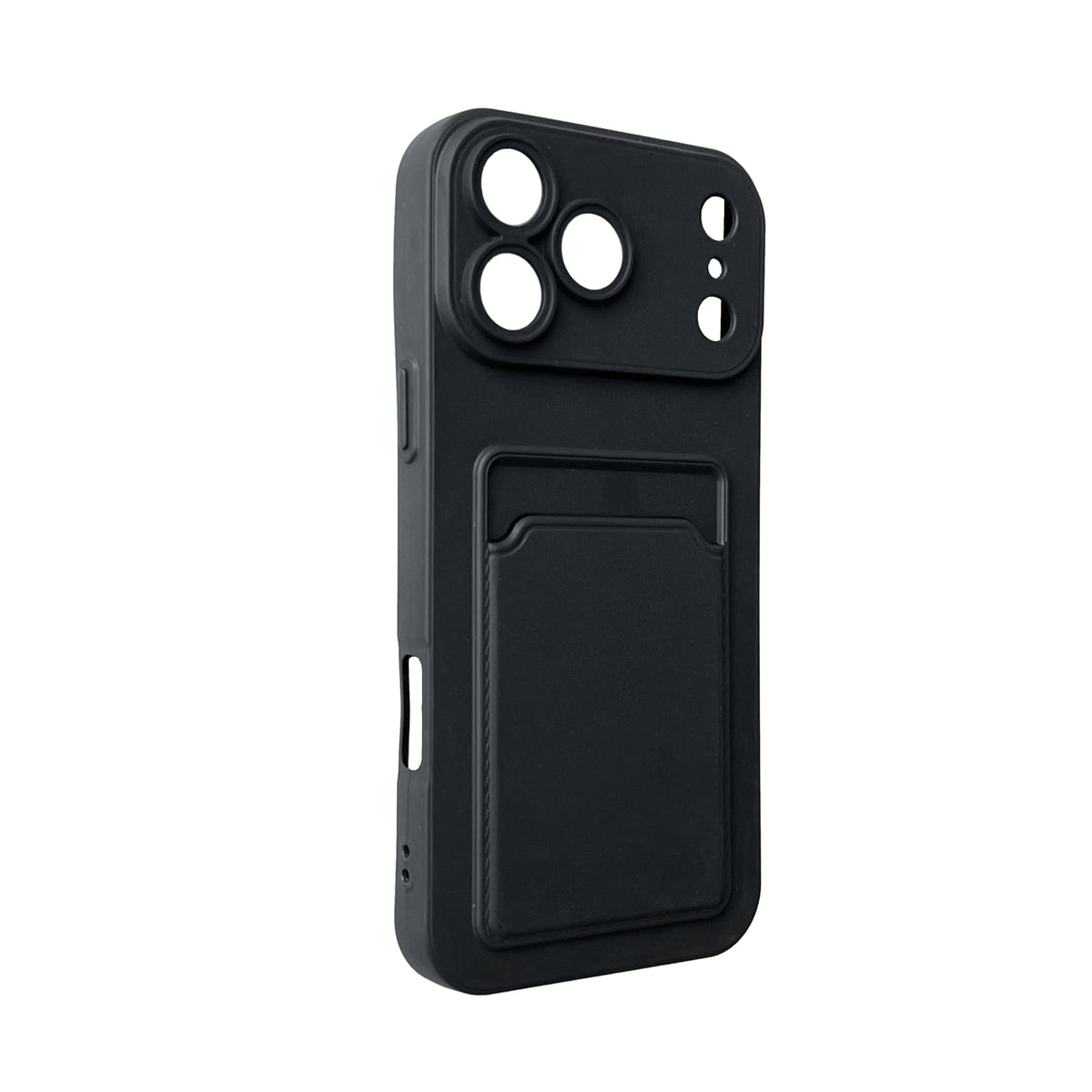 iPhone 17 Pro Hoesje - Zwart - Siliconen Back Cover met Pasjeshouder