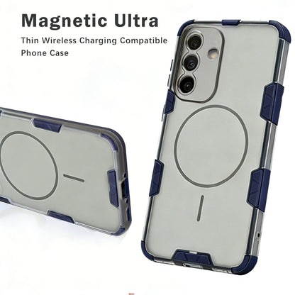 Samsung Galaxy A16 Hoesje - Transparant | Donker Blauw - Frosted Matte Hardcase MagSafe Back Cover