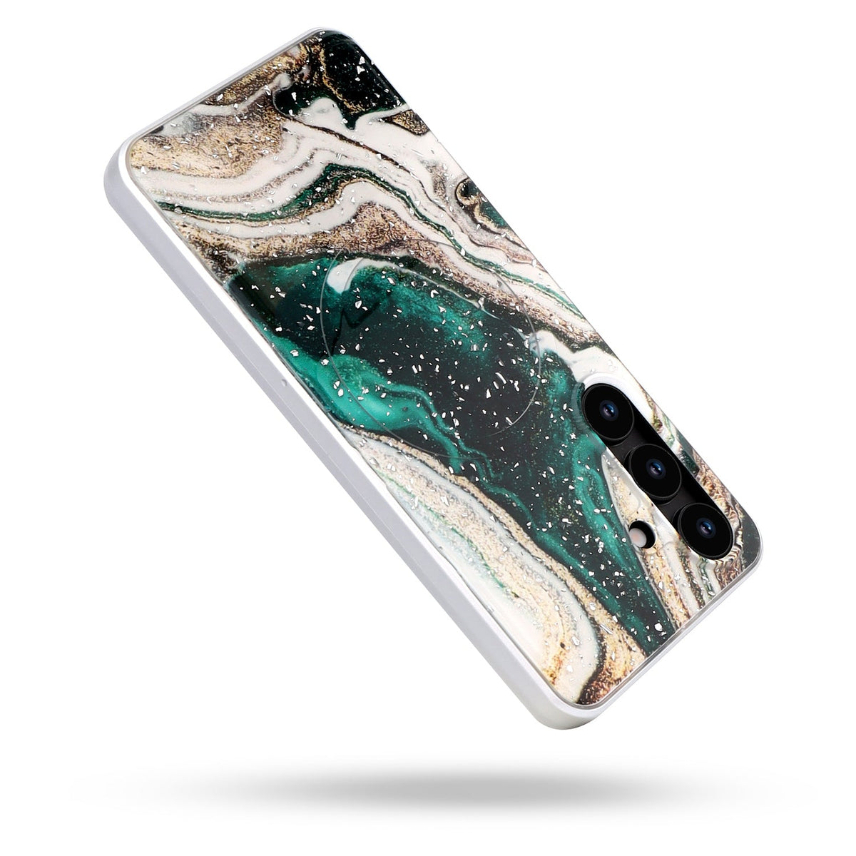 Samsung Galaxy S25 Case - Green - Marble MagSafe Back Cover