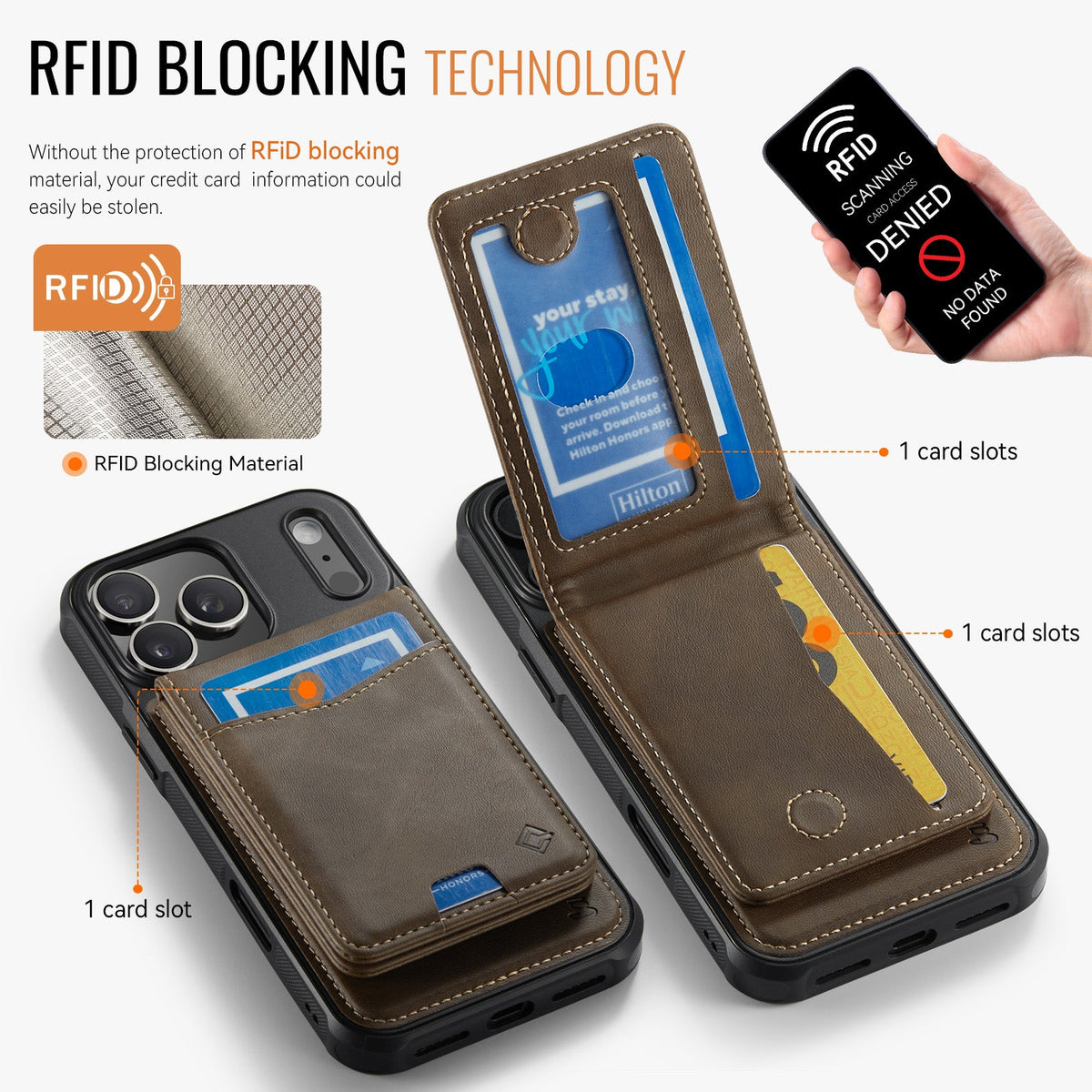 Apple iPhone 18 Pro Max Case - Mahogany Brown - Luxury Faux Leather MagSafe Back Cover with Card Holder