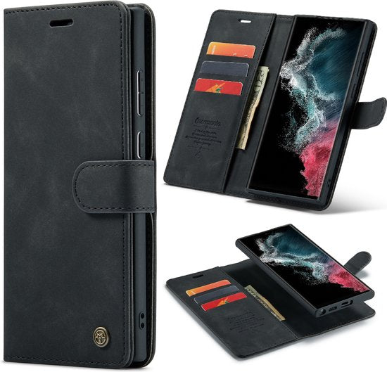 Samsung Galaxy S22 Ultra Hoesje - Charcoal Gray - 2 in 1 Bookcase