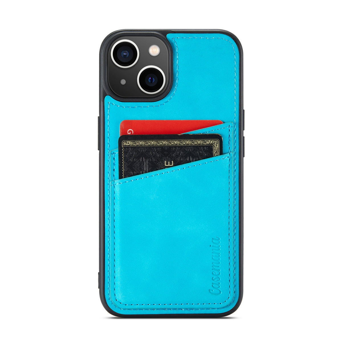 iPhone 14 Hoesje - Azure Blue - Kaarthouder Back Cover