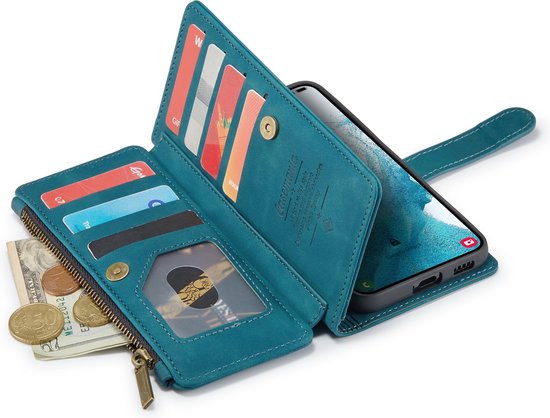 Samsung Galaxy S22 Plus Hoesje - Emerald Green - Luxe Bookcase met Rits