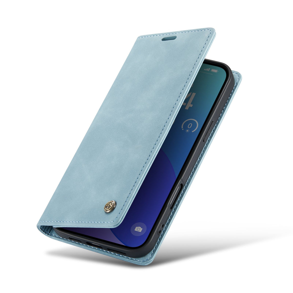 Apple iPhone 16 Pro Max Hoesje - Aqua Blue - Dunne Bookcase