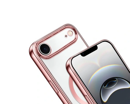 Apple iPhone Air Hoesje - Roze - Siliconen MagSafe Back Cover met Telefoonkoord