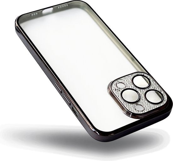 Apple iPhone 13 Pro Hoesje - Zwart - Glitter Back Cover