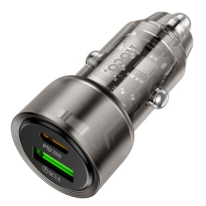 Hoco 38W Car Charger with Lightning Cable 1m - Black