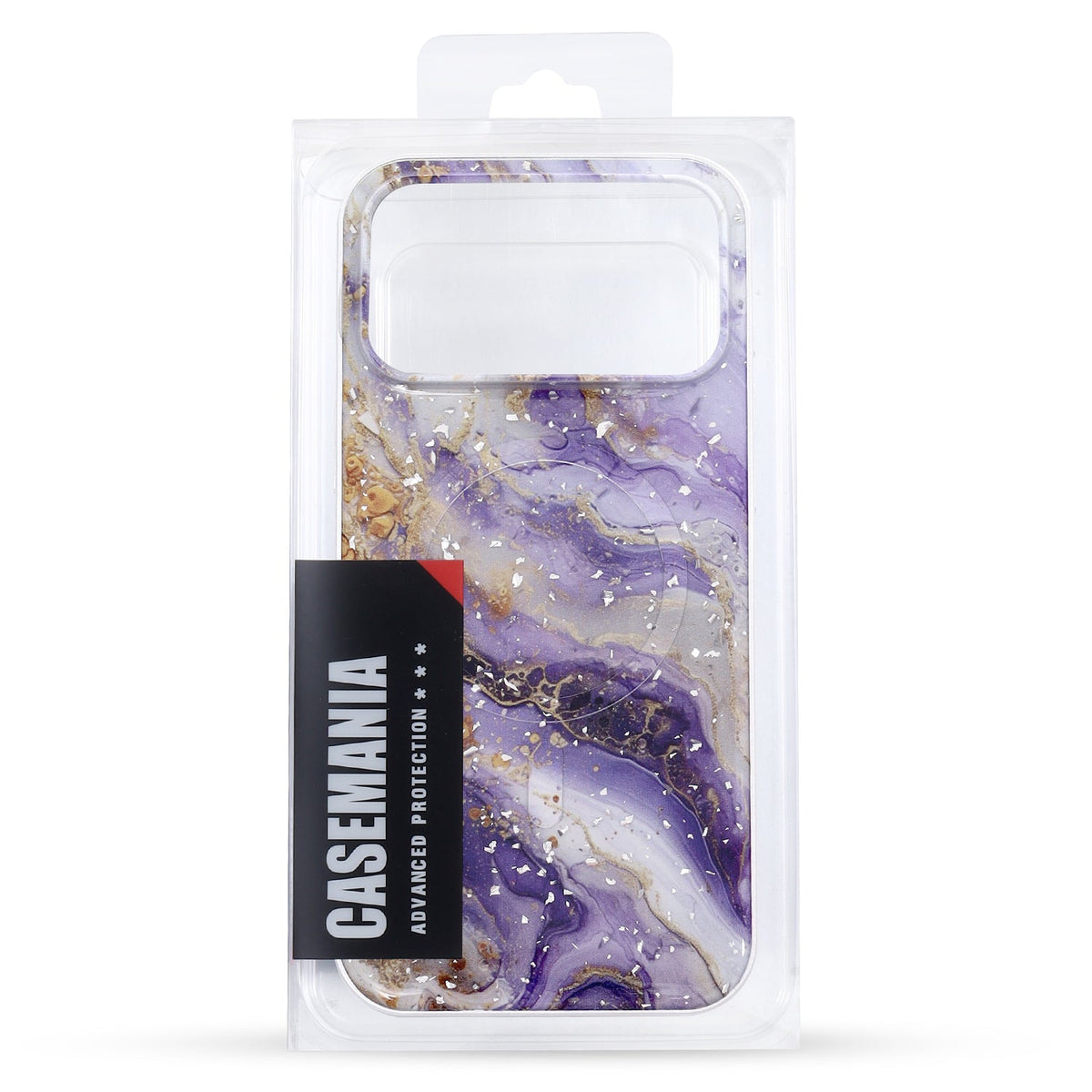 Apple iPhone 17 Pro Case - Purple - Marble Glitter MagSafe Back Cover