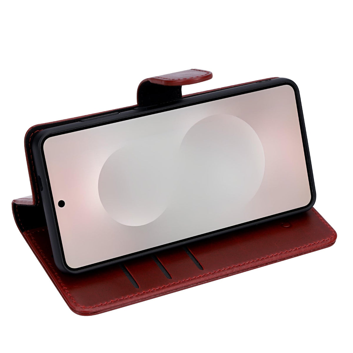 Samsung Galaxy A57 Hoesje - Burgundy Red - Echt Leren 2 in 1 MagSafe Bookcase