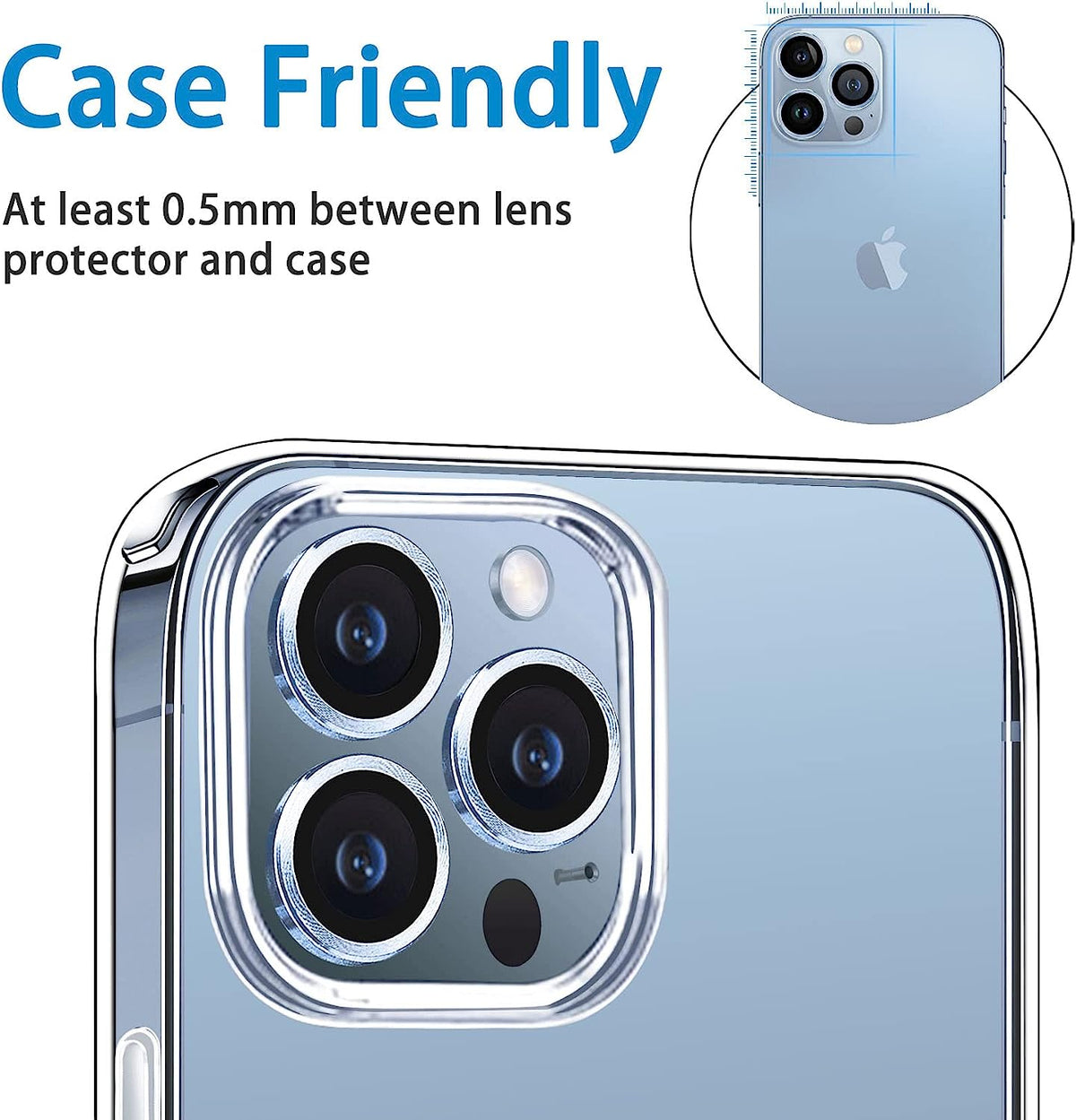 Apple iPhone 13 Pro Max Kameraschutz - Blau - 1 Stück