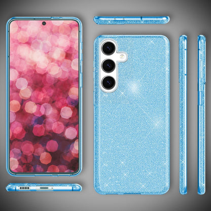 Samsung Galaxy A36 Hoesje - Blauw - Glitter Back Cover