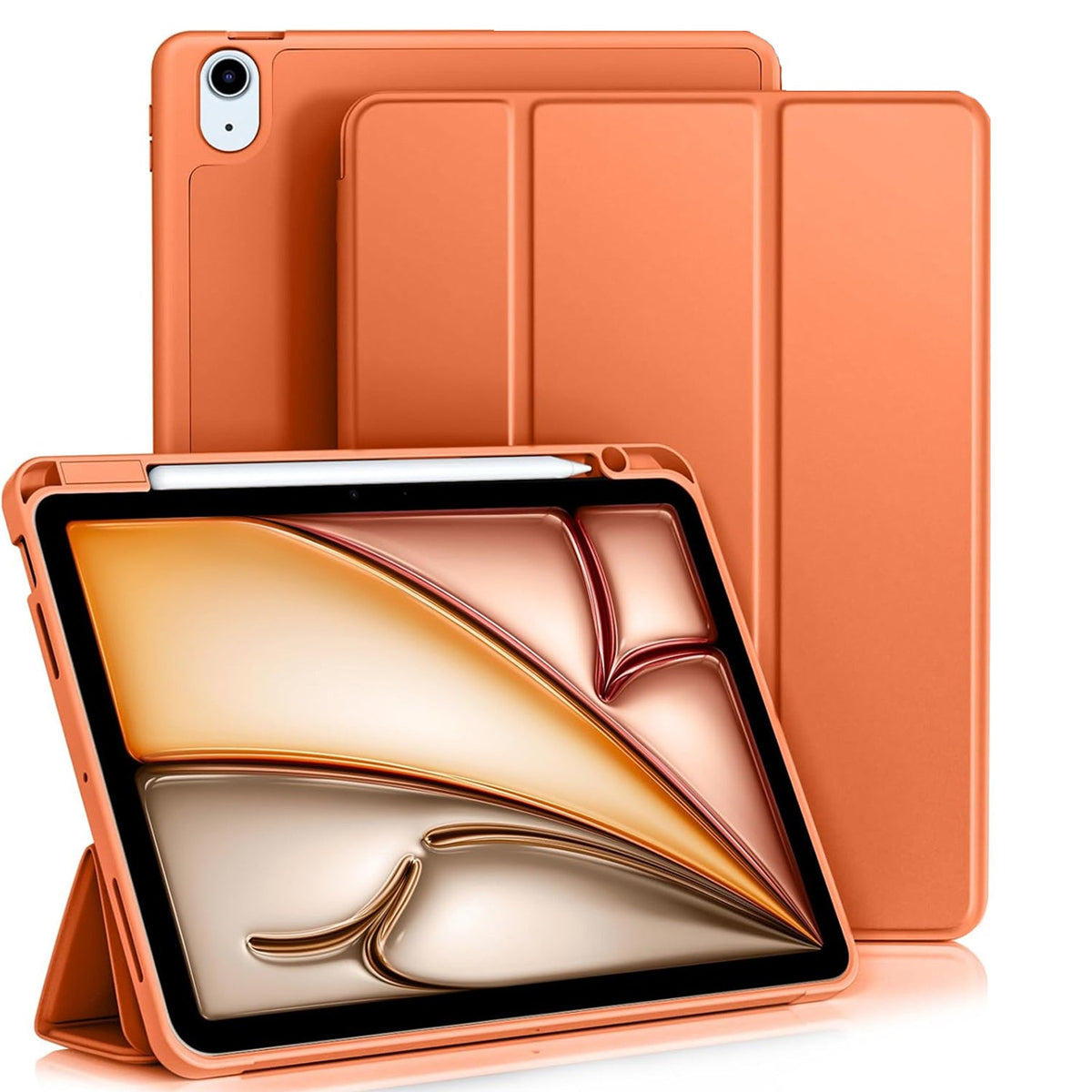 Étui pour tablette Apple iPad Air 11 (2024) - Orange - Smart Cover avec compartiment pour stylet