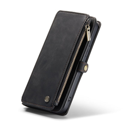 Apple iPhone 15 Hoesje - Charcoal Gray - Luxe MagSafe Bookcase met Rits en Telefoonkoord