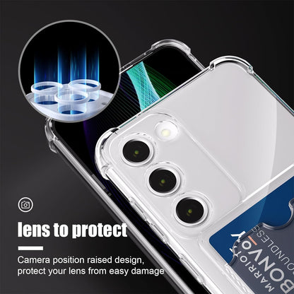 Samsung Galaxy A25 Hoesje - Transparant met Kaarthouder - Anti-Shock Back Cover met Pasjeshouder