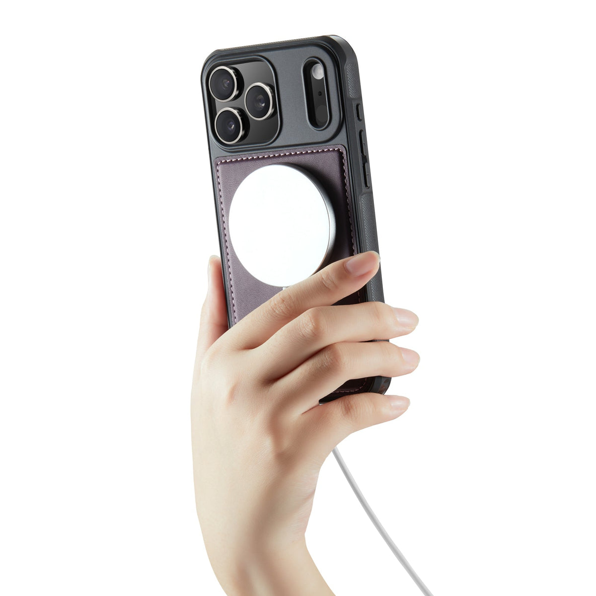 Apple iPhone 18 Pro Hoesje - Dark Purple - Luxe 2 in 1 MagSafe Bookcase