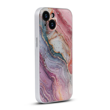 iPhone 13 Hoesje - Roze - Marmer Glitter MagSafe Back Cover