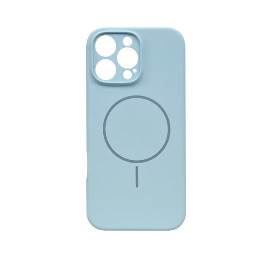 Apple iPhone 16 Pro Max Hülle - Hellblau - Extra Starke Liquid Silikon MagSafe Backcover mit Magnetring