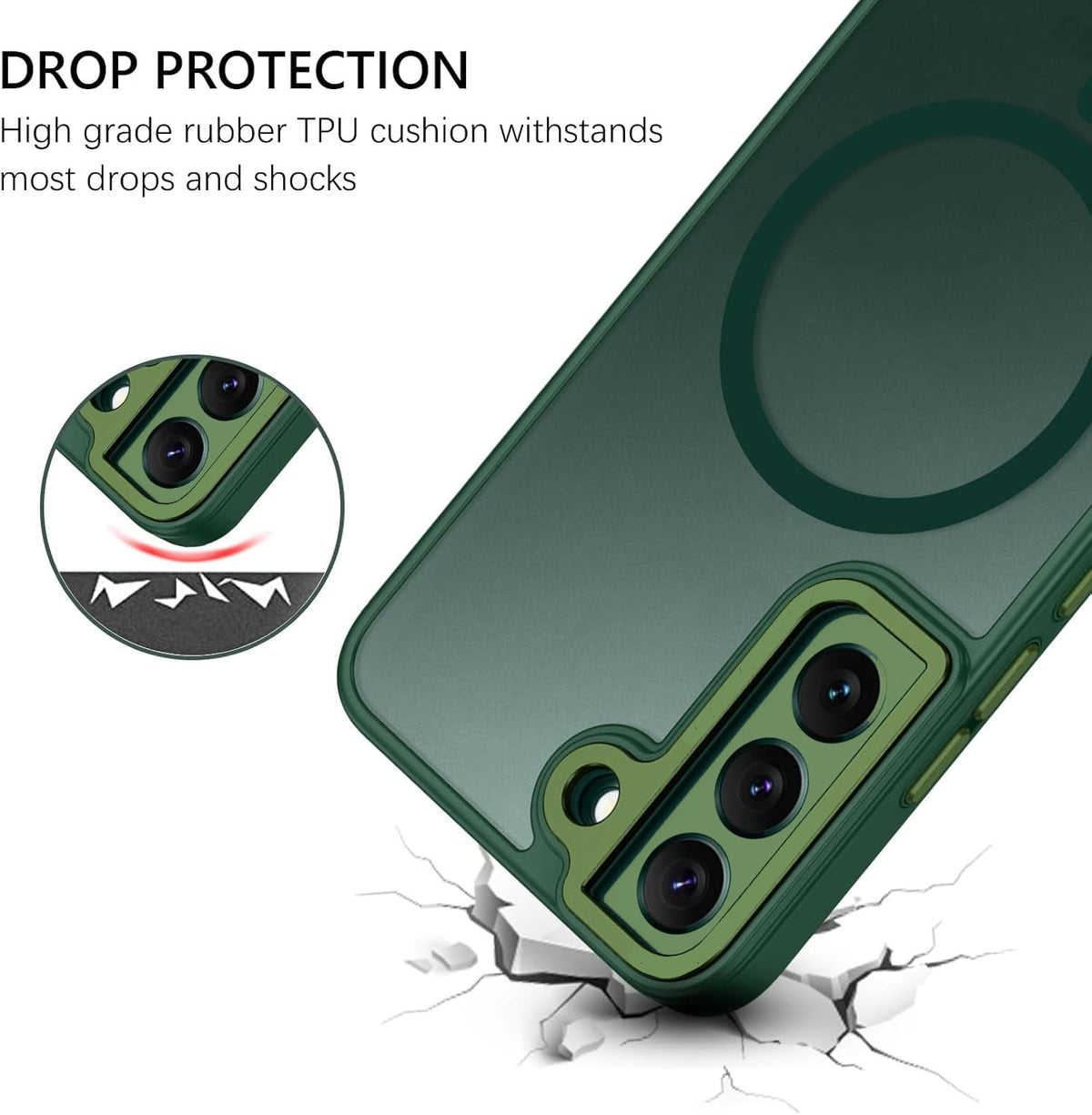 Samsung Galaxy S22 Hoesje - Groen - Matte Armor MagSafe Back Cover