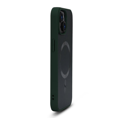 Apple iPhone 15 Plus Hoesje - Groen - Carbon MagSafe Back Cover